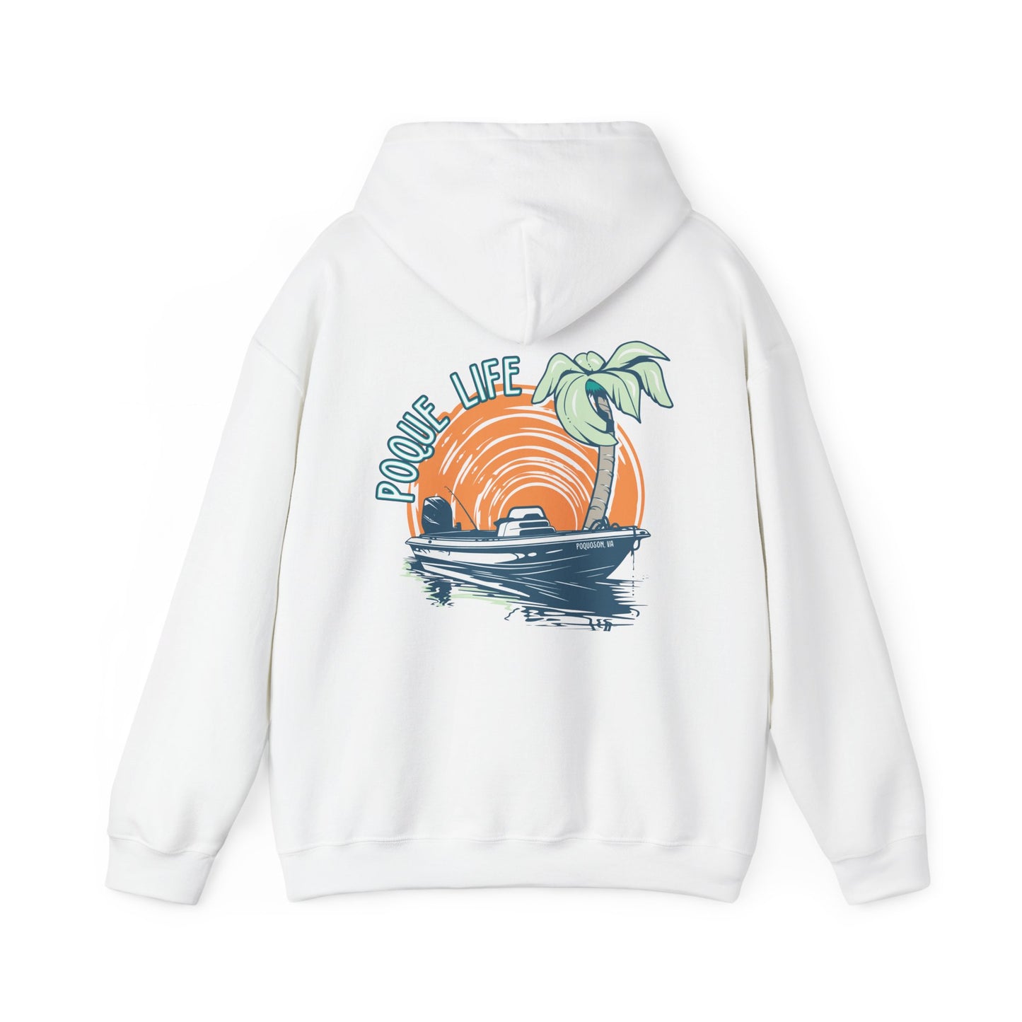 Boat with Orange Sunrise Hoodie