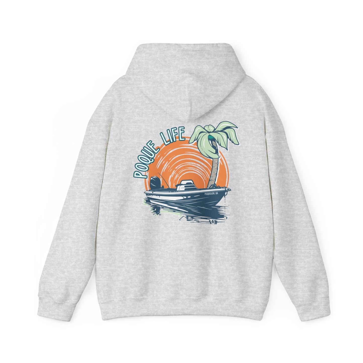 Boat with Orange Sunrise Hoodie