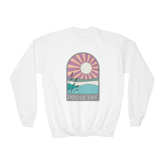 Youth Modern Arch (Pink) Crewneck Sweatshirt