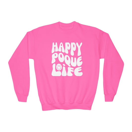 Youth Happy Poque Life Crewneck Sweatshirt