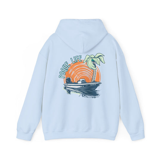 Boat with Orange Sunrise Hoodie