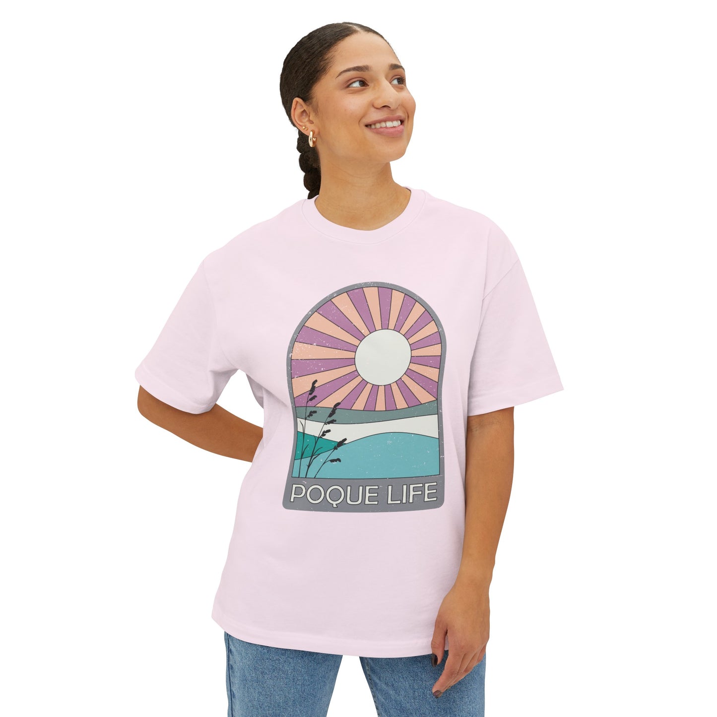 Modern Arch (Pink) Oversized Boxy Tee