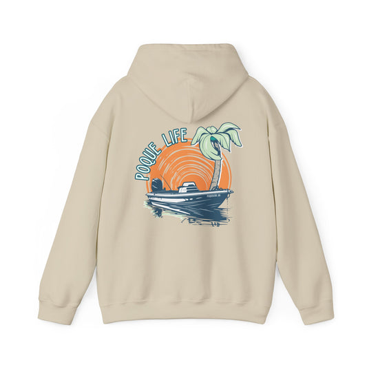 Boat with Orange Sunrise Hoodie